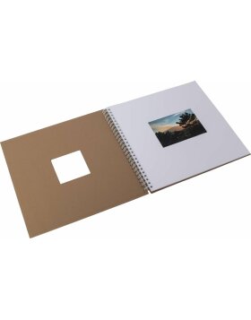 HNFD Spiralalbum Khari 33x33 cm kraft 50 weiße Seiten