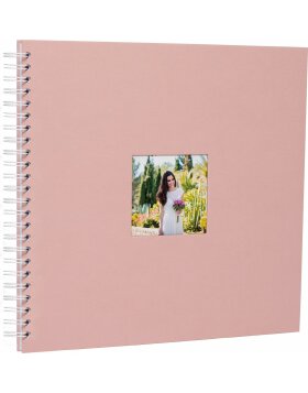 Álbum espiral Khari rosa acanalado páginas blancas 33x33 cm