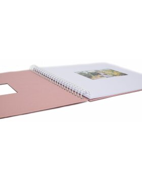 Álbum espiral Khari rosa acanalado páginas blancas 33x33 cm