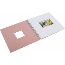 HNFD Spiralalbum Khari rose gerippt 33x33 cm 50 weiße Seiten
