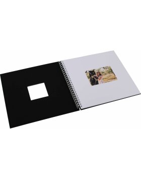 HND Spiralalbum Khari schwarz matt 33x33 cm 50 weiße Seiten