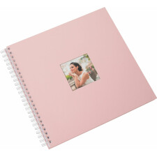 HNFD Spiralalbum Khari flamingo gerippt 33x33 cm 50 weiße Seiten