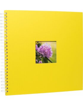 Álbum espiral Khari soleil amarillo acanalado páginas blancas 33x33 cm