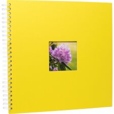 Álbum espiral Khari soleil amarillo acanalado páginas blancas 33x33 cm