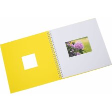 Spiraalalbum Khari soleil geel geribd wit blad 33x33 cm