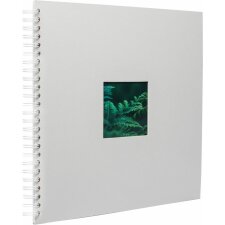 Spiraalalbum Khari ijsgrijs geribd wit blad 33x33 cm
