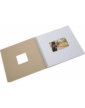 HNFD Álbum espiral Khari taupe metalizado 33x33 cm 50 páginas blancas