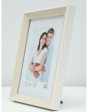 S46CH1 Photo frame in natural wood colour with white border