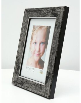 S46EE2 Wooden frame in black with a silver coloured bevel