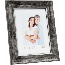 S46EE2 Wooden frame in black with a silver coloured bevel