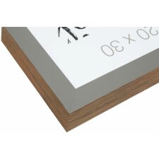 S46PH7 Cadre en bois gris avec bordure couleur bois