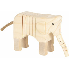 Decoration wooden elephant 4x9x11 cm - Clayre & Eef 6H1835