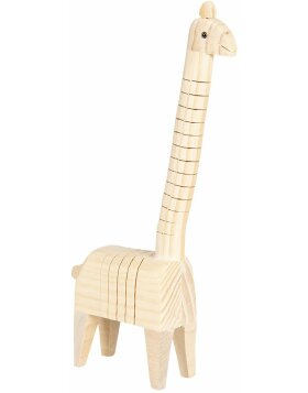 Decoratie houten giraffe 4x6x24 cm - 6h1836