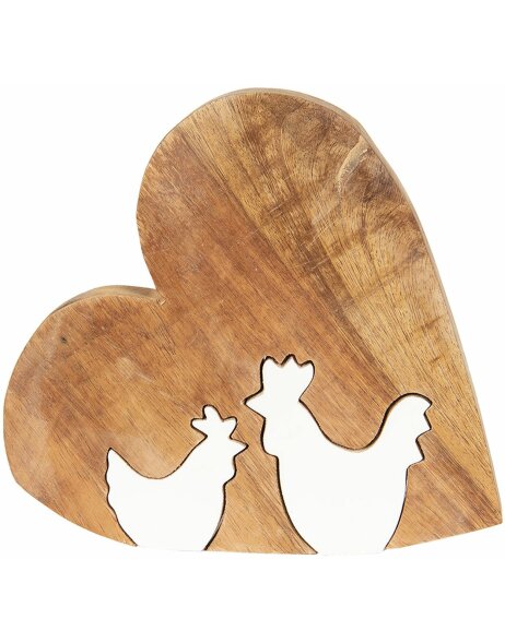 Decoration heart with chicken 16x15x2 cm - Clayre &amp; Eef