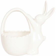 Rabbit with plate 13x8x13 cm - Clayre & Eef 6CE1029