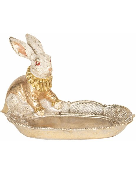 Decoration rabbit with platter 15x11x9 cm - Clayre &amp; Eef