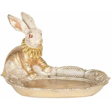 Decoration rabbit with platter 15x11x9 cm - Clayre & Eef