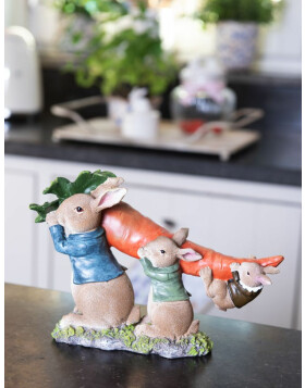 Decoration rabbit with carrot 24x8x16 cm - Clayre & Eef