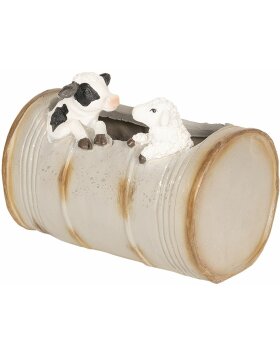 Decoration cow and sheep in barrel 20x13x16 cm - Clayre & Eef