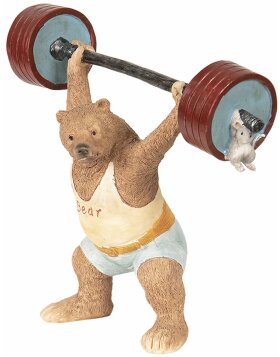 Decoration bear weightlifting 21x9x18 cm - Clayre & Eef
