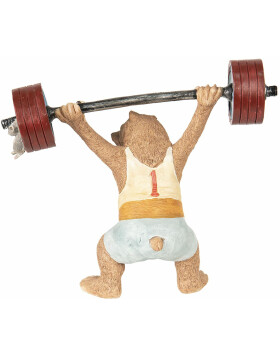 Decoration bear weightlifting 21x9x18 cm - Clayre & Eef