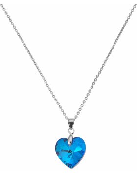 Halskette und Ohrringe Kristall blau - MLNE0002