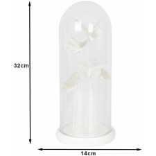 Vaso a campana in vetro con decorazione Ø 14x32 cm - 6GL2458