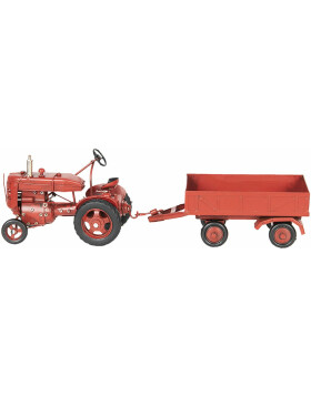 Model tractor with trailer 17x10x12 cm - 23x10x8 cm - Clayre & Eef