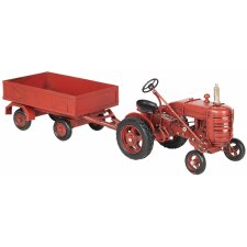 Modell Traktor mit Anhänger 17x10x12 cm - 23x10x8 cm