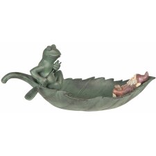 Decoration gnome and frog on leaf 48x19x19 cm - Clayre & Eef