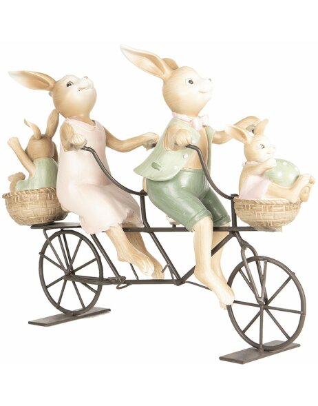 Decoration rabbits on bicycle 29x10x22 cm - Clayre &amp; Eef