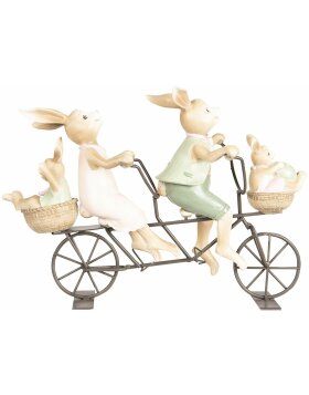 Dekoration Kaninchen auf Fahrrad 29x10x22 cm