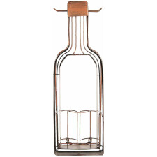 Bottle holder with wine cork and glass holder 20x17x63 cm