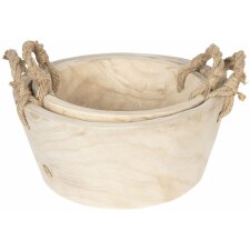 Wooden basket (2 pieces) Ø 36x16 cm - Ø 29x13 cm - Clayre & Eef
