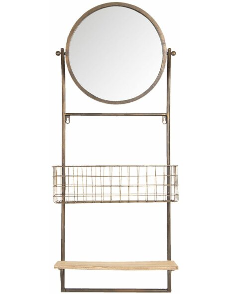 Mirror with shelf and basket 42x13x100 cm - Clayre &amp; Eef