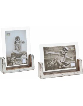S67TZ1 White painted photo holder for 1 photo