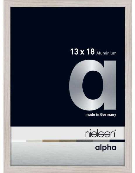 Cadre photo Nielsen aluminium Alpha 13x18 cm ch&ecirc;ne blanc
