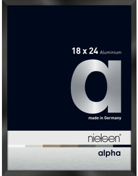 Cornice Nielsen in alluminio Alpha 18x24 cm anodizzato nero lucido