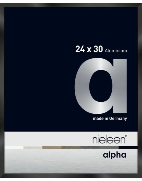Cadre photo Nielsen aluminium Alpha 24x30 cm anodis&eacute; noir brillant