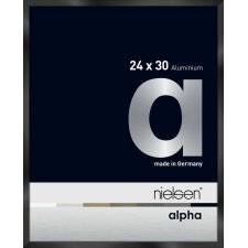 Cadre photo Nielsen aluminium Alpha 24x30 cm anodisé noir brillant
