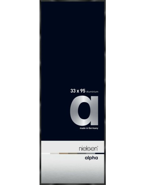 Cadre photo Nielsen aluminium Alpha 33x95 cm anodis&eacute; noir brillant