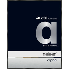 Cadre photo Nielsen aluminium Alpha 40x50 cm anodisé noir brillant