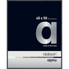 Nielsen Aluminium Bilderrahmen Alpha 40x50 cm dunkelgrau glanz