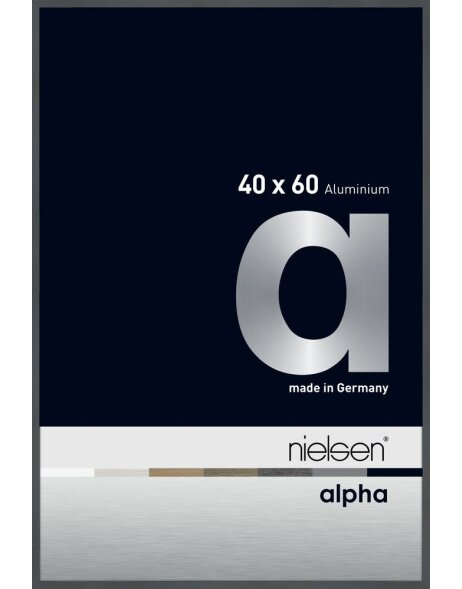 Nielsen Aluminium Bilderrahmen Alpha 40x60 cm dunkelgrau glanz