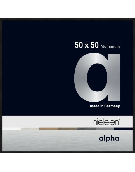 Cadre photo Nielsen aluminium Alpha 50x50 cm anodis&eacute; noir mat