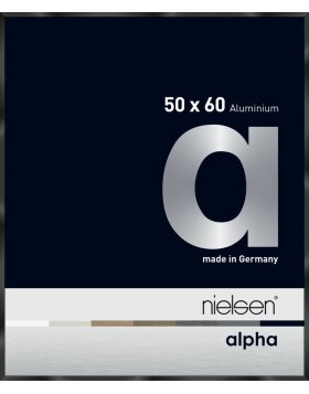 Nielsen Aluminium Bilderrahmen Alpha 50x60 cm eloxal schwarz glanz