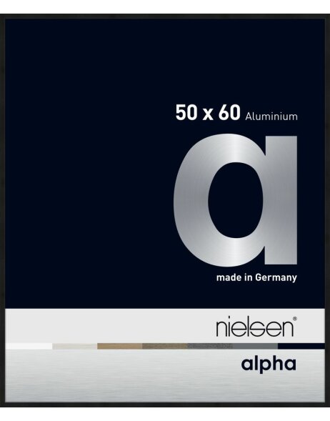 Nielsen Aluminium Bilderrahmen Alpha 50x60 cm eloxal schwarz matt