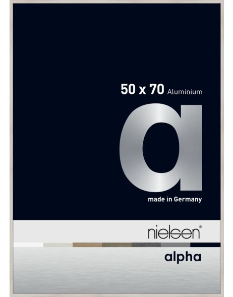 Cornice Nielsen in alluminio Alpha 50x70 cm rovere bianco