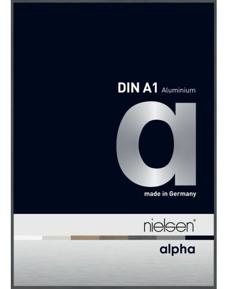 Cornice Nielsen in alluminio Alpha 59,4x84,1 cm grigio scuro lucido