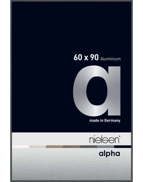 Cadre photo Nielsen aluminium Alpha 60x90 cm gris fonc&eacute; brillant